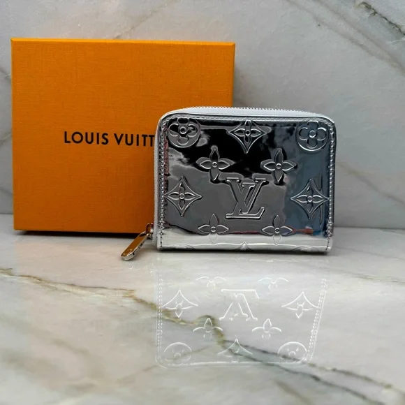 Louis Vuitton Monogram Mirror Zippy Coin Purse Silver - Picture 1 of 9